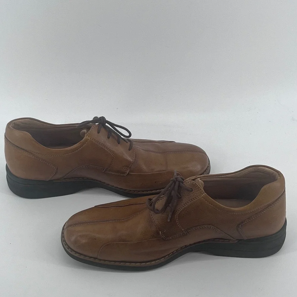 Johnston & Murphy Mens Tan Leather Bicycle Toe Oxford Shoes 12M 20-7233